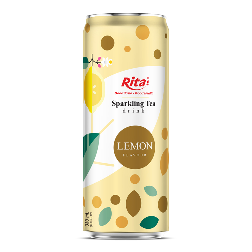 Sparkling Tea Drink Lemon Flavour 330ml Sleek Canned